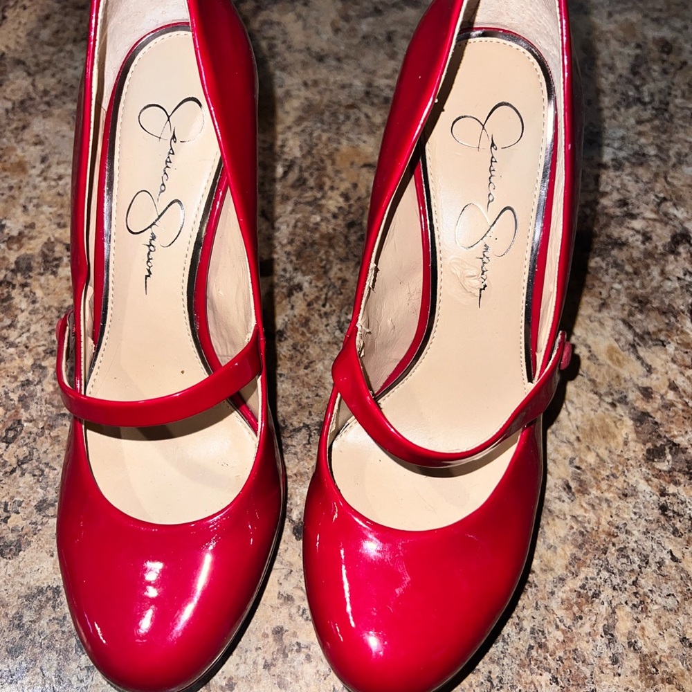 Jessica Simpson Glossy Red Heels